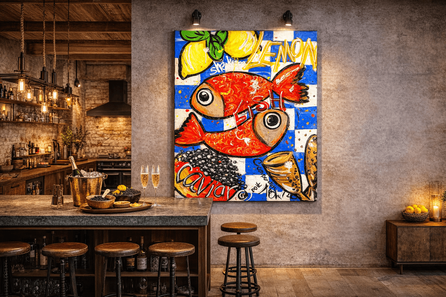 Schilderijen van Eva Baris in interieur